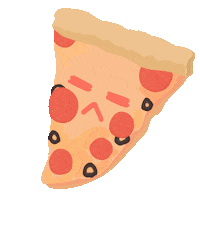 Hungry Cheese Pizza Sticker by Miyrumiyru