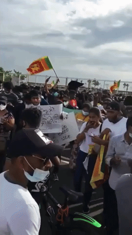 Sri Lankans Protest in Colombo