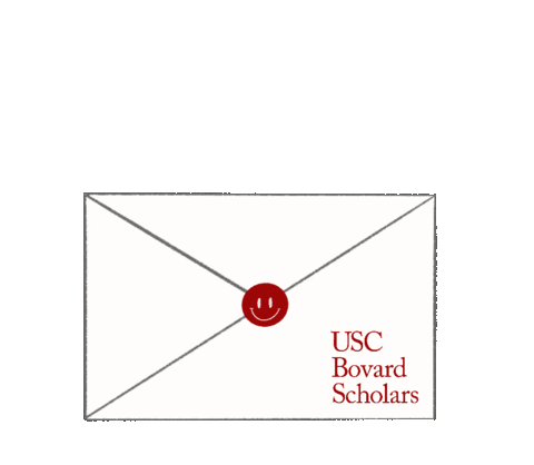 uscbovardscholars giphyupload letter usc acceptance Sticker