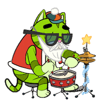 Santa Claus Cat Sticker by Holler Studios