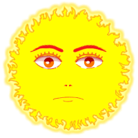 Tired Sun Sticker