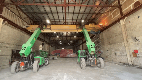 MHSCRANE giphyupload mhscrane cranetakedown overhead crane GIF