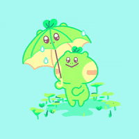 Rainy Day Illustration GIF by poggu the froggu