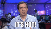 Political gif. Howard Kurtz at the 2016 Democratic National Convention shouts at us, “It’s hot!”