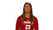 Wisconsin Volleyball Wow Sticker by Wisconsin Badgers