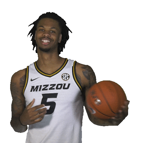 Basketball Smile Sticker by MizzouHoops