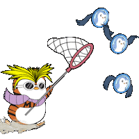 Gotta Catch Em All Running Sticker by Pudgy Penguins