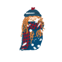 khibou snow winter xmas snowgirl Sticker