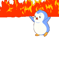 Scared On Fire Sticker by Pudgy Penguins