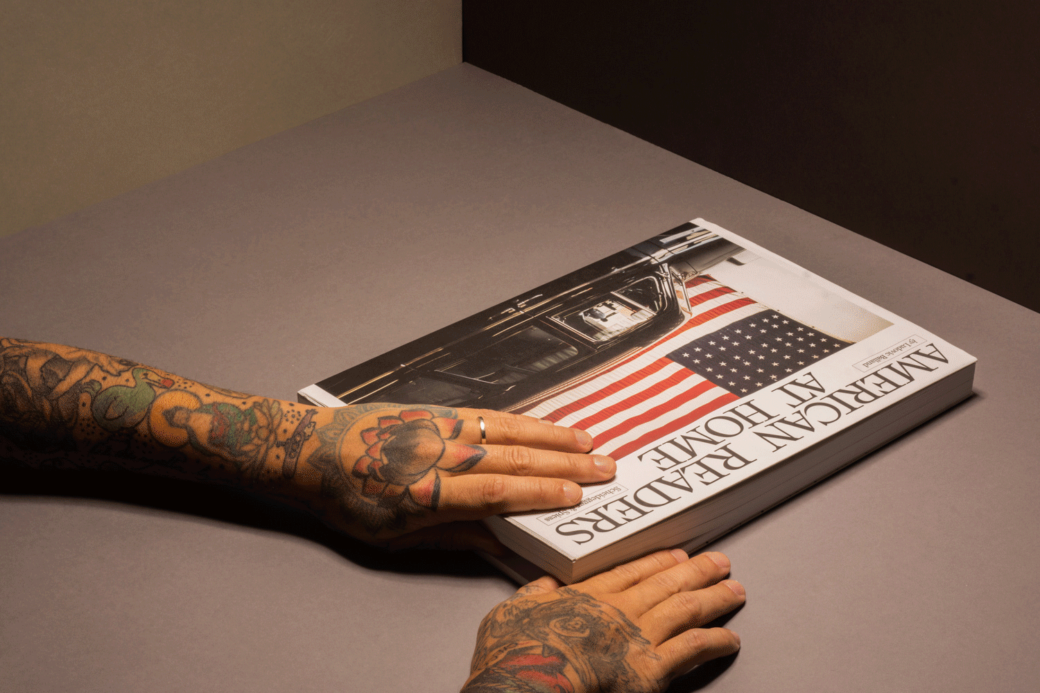 american readers at home #ludovic balland #mwmag # book #hands #tattoohands #scheidegger&spiess GIF