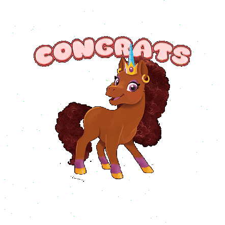 Awesome Congrats Sticker by Afro Unicorn