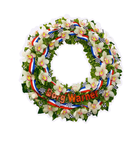Indy 500 Wreath Sticker by BorgWarner Inc.