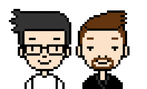 Double Trouble Brothers Sticker by Gebrüder Pixel