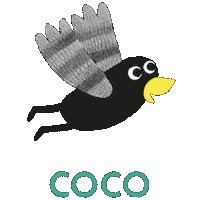 Flying Baby Bird Sticker by Loes Riphagen