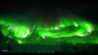 Aurora Borealis Shimmers Above Fort Yukon, Alaska
