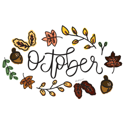 Fall October Sticker