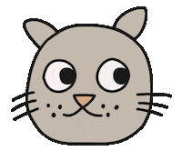 Cat Smile Sticker by Thank You Coffee