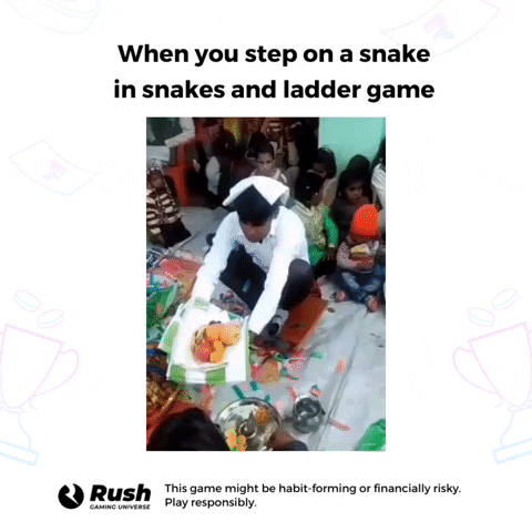 rushapp giphyupload snakes and ladder snake ladder game saanp seedhi GIF