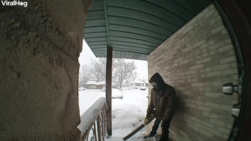 Trying to Use a Leaf Blower on Snow
