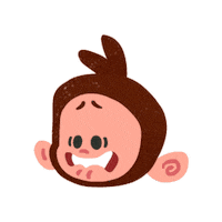 thisisteeandmo cartoon kids monkey toddler Sticker