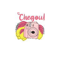 lojapinklemonadecor camera lemon polaroid instax Sticker