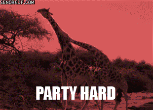 giraffe party hard GIF by Cheezburger