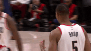 rodney hood chest bump GIF by NBA
