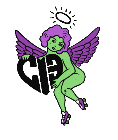 ladytrample giphyupload angel roller skate roller skater Sticker