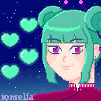 romeliakath art girl hearts pixel art GIF