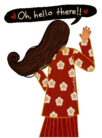 Girl Hello Sticker