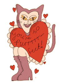 Cat Love Sticker by Laura Jayne