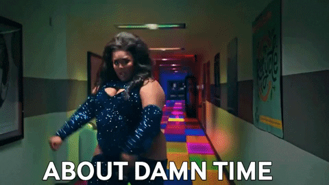 MJMJMJMJ giphygifmaker lizzo about damn time GIF
