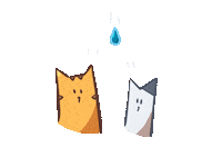 mafaldavidal cats drop drip chute Sticker