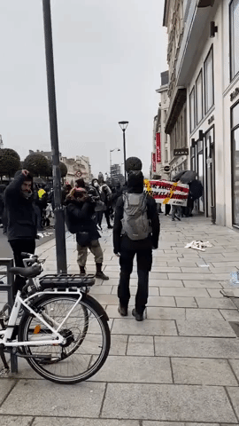 Storefronts Damaged During Pension Reform Protests in Rennes