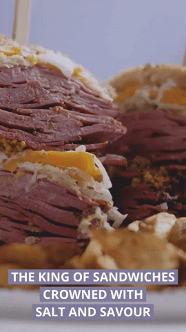 SaltAndSavour giphygifmaker sandwich reuben sauerkraut GIF