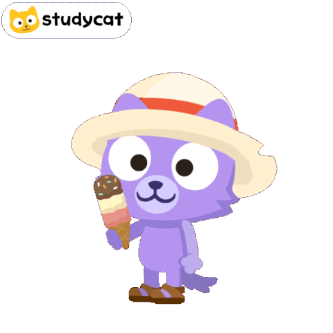 Ice Cream Cat Sticker by Studycat language learning for kids