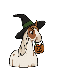 Pepressel halloween horse october witch hat Sticker