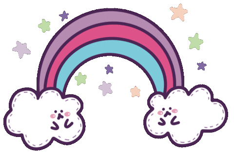 Pink Rainbow Sticker by Playbear520_TW