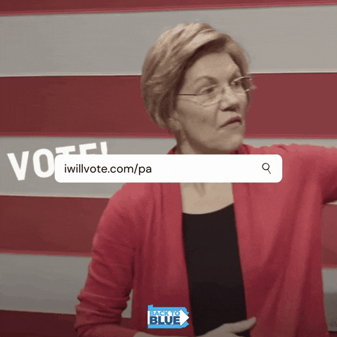 BackToBluePA 2020 elizabeth warren voter registration iwillvote GIF