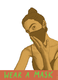 art-by-kate mask quarantine staysafe wear a mask Sticker