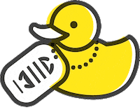 geocachinghq yellow duck giff rubber duck Sticker