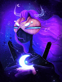 narisofka illustration magic moon purple GIF