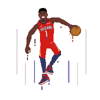 New Orleans Pelicans Basketball Sticker by SportsManias