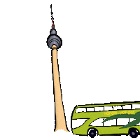Stromma_Deutschland bus verde sightseeing fernsehturm Sticker
