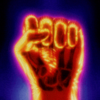 Raised Fist Waves GIF