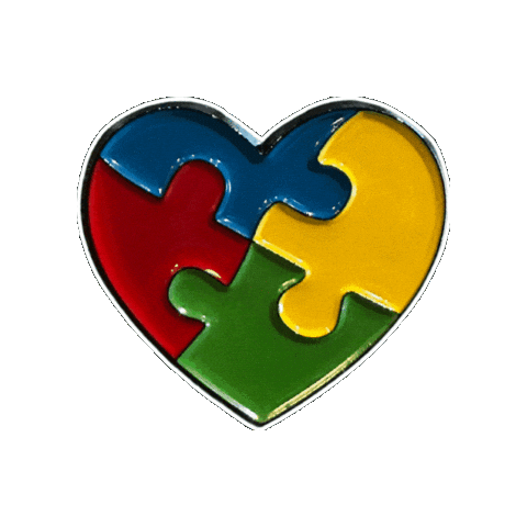 pinnedpins love heart puzzle awareness Sticker