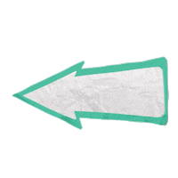 pinupua white green arrow left Sticker