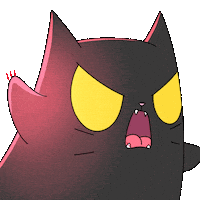 Angry Black Cat Sticker