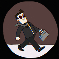 rakugakianimation loop work walk suit GIF