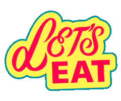 Hungry Lets Eat Sticker by Kapareha